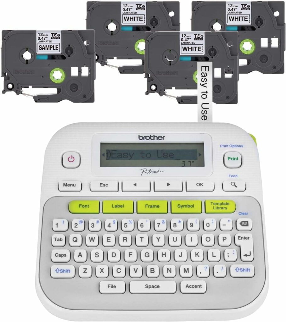 P Touch labeler bundle with label tape for Organizing